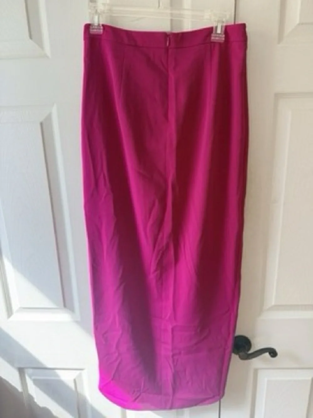Badgley Mischka Fuchsia High-Low Tulip Midi Skirt